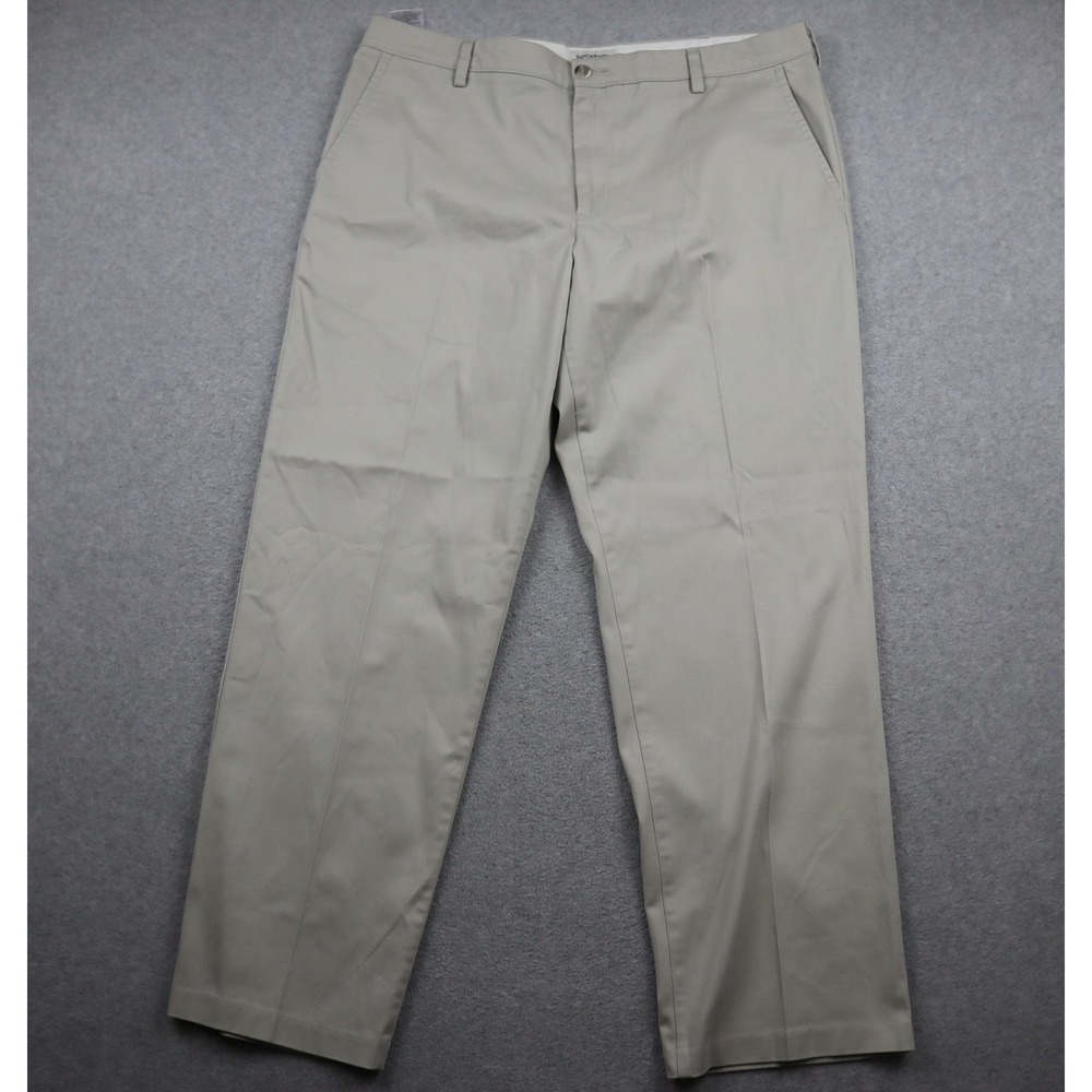 Dockers Classic Fit Men 40x29 Tan Khaki Chino Pants Flat Front Stretch Trousers